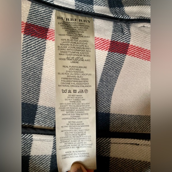 Burberry Brit Checked Lined Duffle Coat Removable Fur Trim - Picture 12 of 12